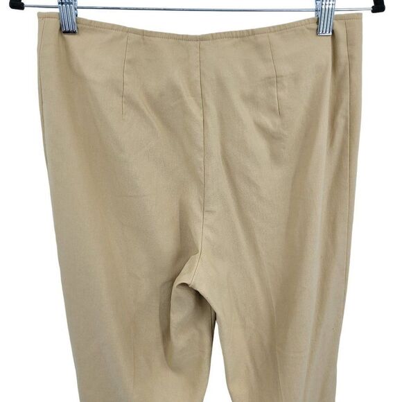 Vintage 70's Flare Pants 6T Tall Long Tan Mid Rise Zipper Detail Front Split Hem - Picture 13 of 17